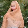 Пуховый платок / Shawl, light brown