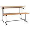 Table table 1200 x600 x760 mm, height 6, gray frame, DSP/plastic, color beech
