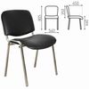 A chair for staff and visitors of "ISO", a chrome frame, leather black