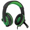 DEFENDER / Headphones with microphone (headset) Warhead G-300, wired, 2.5 m, with headband, black with green