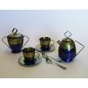 Set of coffee zirconium for 2 persons in a gift wooden box