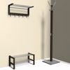 SHEFFILTON / Wall hanger SHT-WH4, 265x650x250 mm, 5 hooks + shelf, wood / metal, wenge / chrome
