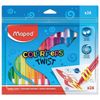 MAPED / Wax crayons "Color'peps Twist", 24 colors, twist-off in a plastic case