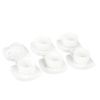 LUMINARC / Tea set "Quadrato white" for 6 persons (6 cups + 6 saucers) white glass, 220 ml
