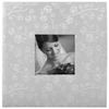 BRAUBERG wedding photo album, 20 magnetic sheets 30х32 cm, the cover is textured under the skin, rings, silver