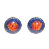 Earrings with hand painted and varnished diameter 15 mm