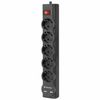 DEFENDER / Surge protector DFS 751, 5 outlets, 1.8m, 2 USB ports, 2.1A, black