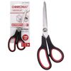 Scissors AVISMA "Soft Grip", 190 mm, rubber insert, black-red, 3-sided sharpening