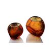 Гусевской Хрустальный завод / Vaso de cristal para flores "Multicolor" meio enrugado, âmbar