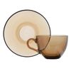 PASABAHCE / Tea set for 6 persons (6 cups of 238 ml, 6 saucers), tinted glass