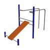 The sports complex consists of push-up bars, a board for the press.
