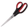Scissors AVISMA "Soft Grip", 216 mm, rubber insert, black-red, 3-sided sharpened, in a cardboard packaging with Euro slot