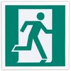 Evacuation sign "Exit here (right-sided)", 200x200 mm, self-adhesive, photoluminescent