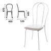 Table chair, cafe, Veresk house, white frame, light grey leather