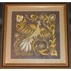 Wall panel "Firebird" embroidered with gold thread 25x25 cm