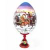 Фабрика Матрешек / Matryoshka Factory / Easter Egg Troika, burgundy background, 22 cm