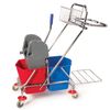 Cleaning trolley BRABIX, 2 removable buckets 20 l, mechanical spinning, basket, bag holder, pallet
