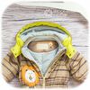 Demi-season overalls for kids from waterproof fabric on a lining from cotton