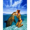 Опт-картина / Dipinto con numeri 40x50 Bacio con un delfino