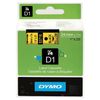 Cartridge for label printers DYMO D1, 24 mm х 7 m, plastic tape, black font, yellow background