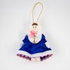 Потешный промысел / Christmas tree toy made of porcelain "Girl in a fur coat"
