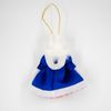Потешный промысел / Christmas tree toy made of porcelain "Girl in a fur coat"