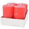 Kaemingk / Set of decorative candles Rustic 8 * 5 cm, 4 pcs, red