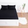 Этель / Spannbettlaken 140 * 200 * 25 cm, schwarz, 100% Baumwolle, Mako-Satin, 125 g/m²