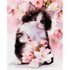 Опт-картина / Mosaico de diamantes, 40x50, diamantes de imitación cuadrados Gatito con una flor