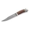 Knife "Lynx" from Damascus, wenge hilt, art casting cupronickel