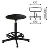 Cashier's chair, reception PC37, without backrest, without armrests, leatherette, black
