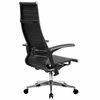 МЕТТА / Office chair "K-8.1-T" chrome, perforated eco-leather, adjustable seat, black