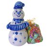 New Year's gift Shtof "Snowman with an accordion" + confectionery set 200g.
