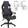 Computer chair BRABIX "Techno Pro GM-003", fabric, black / gray, orange inserts