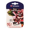 VERBATIM / Flash Drive 16 GB, Mini Tattoo Edition Rose, USB 2.0, white with pattern
