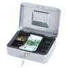 Box for money, valuables, documents, stamps, 90x180x250 mm, key lock, silver, BRAUBERG