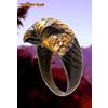 Eagle 0191 - Bague en argent avec placage de rhodium noir et dorure