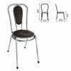 Dining chair, cafe, RS06 houses, silver frame, brown leather