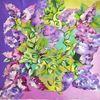 Handmade silk handkerchief "Lilac dream"