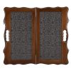 GamesDealer / Pelle da backgammon "Silver" piccola in un diplomatico (Russia, legno, 40x20x5 cm)