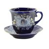 Гжельский Фарфоровый завод / Tea pair Faceted cobalt paint gold