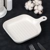 Доляна / Doliana / Serving Platter "Grill Pan", 23 × 16.5 × 3.7 cm, white