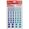 Strass autocollants "Carré", 6-15 mm, 80 pcs., Bleu / bleu clair, soutenu, ÎLE AU TRÉSOR