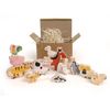 BochArt / Play set "Blue Tractor" with a trailer and animal figures