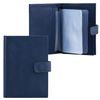FABULA / Portafoglio pilota "Largo", vera pelle, goffrato, 6 tasche in plastica, bottone, blu