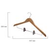 BRABIX / Standard coat hangers, size 48-50, SET of 3 pieces, wooden, clips for trousers, pine color