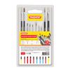 Brush PYTHAGORAS, set of 10 PCs (pony - 5 pieces, synthetics - 3 pieces, the bristles - 2 PCs, round, flat)