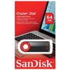 SANDISK / Flash Drive 64 GB, Cruzer Dial, USB 2.0, Black / Red