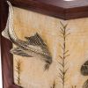 Золотая антилопа / Angular painting "Fish" on onyx