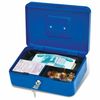 Box for money, valuables, documents, stamps, 90x180x250 mm, key lock, blue, BRAUBERG